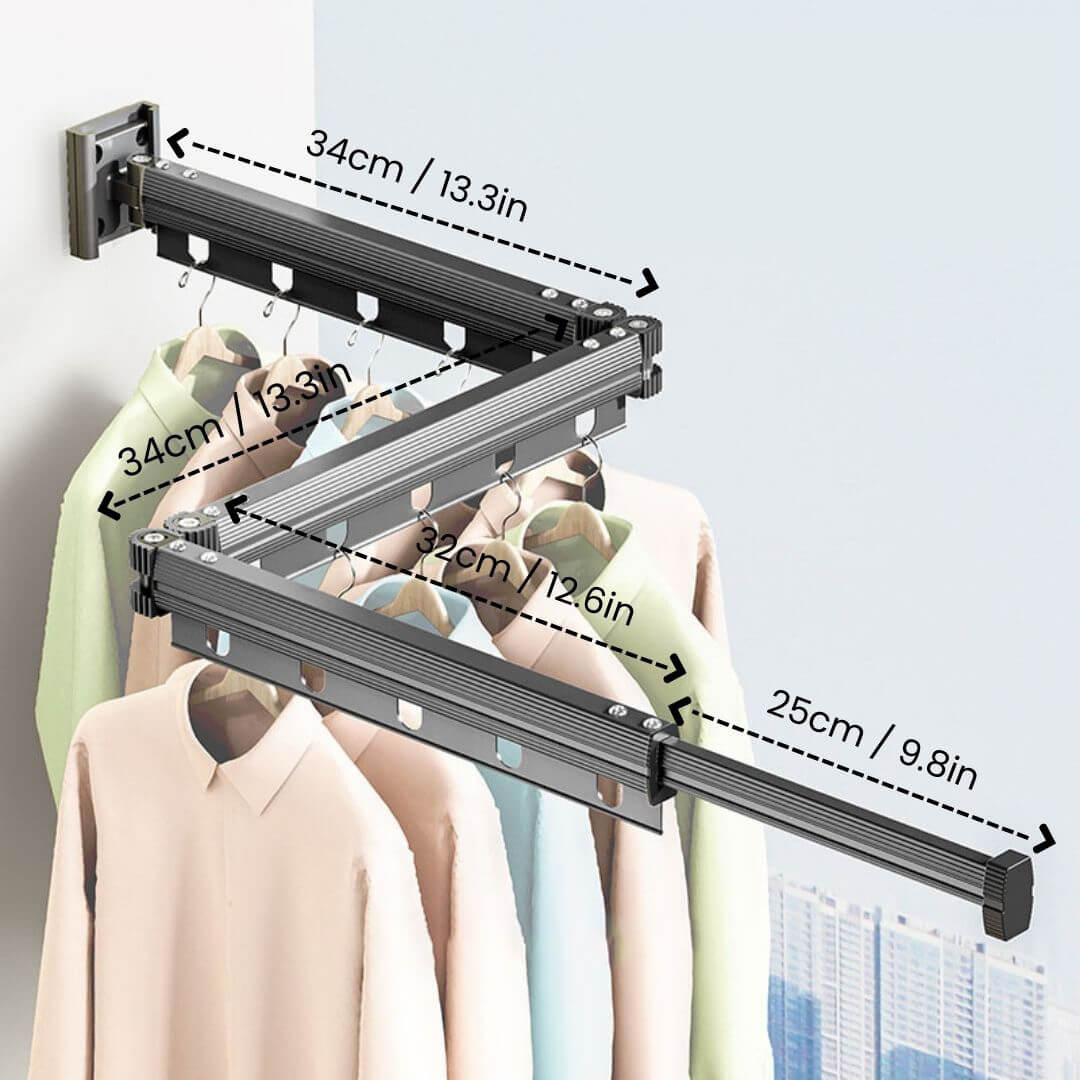 Extendable rack for drying clothes