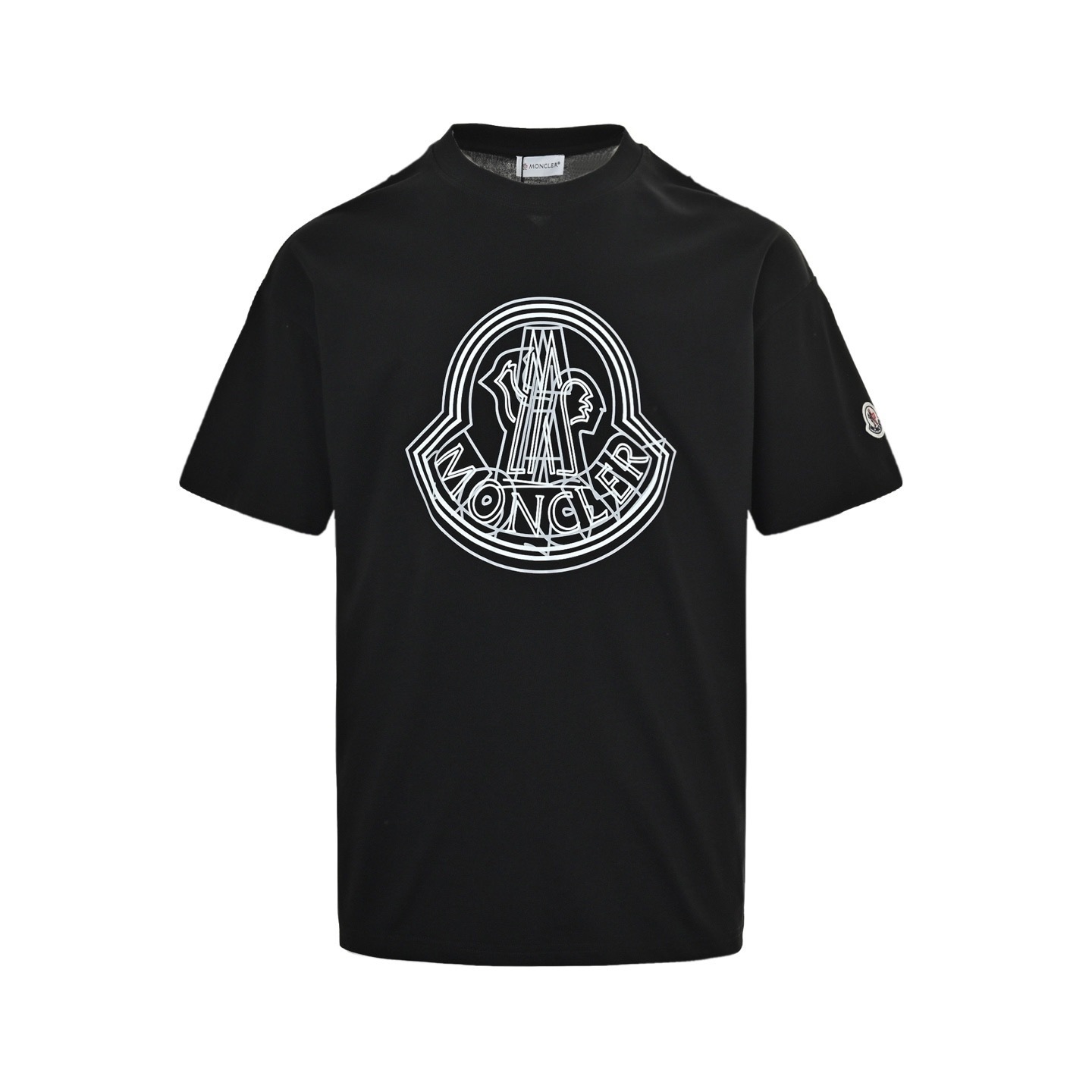 Moncler 25ss overlapping logo print short-sleeved shirt