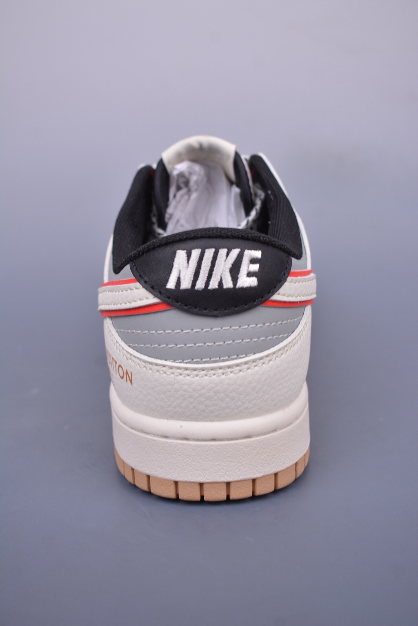 LV x Nike SB Dunk Low low-top sneakers beige gray red SD6868-108