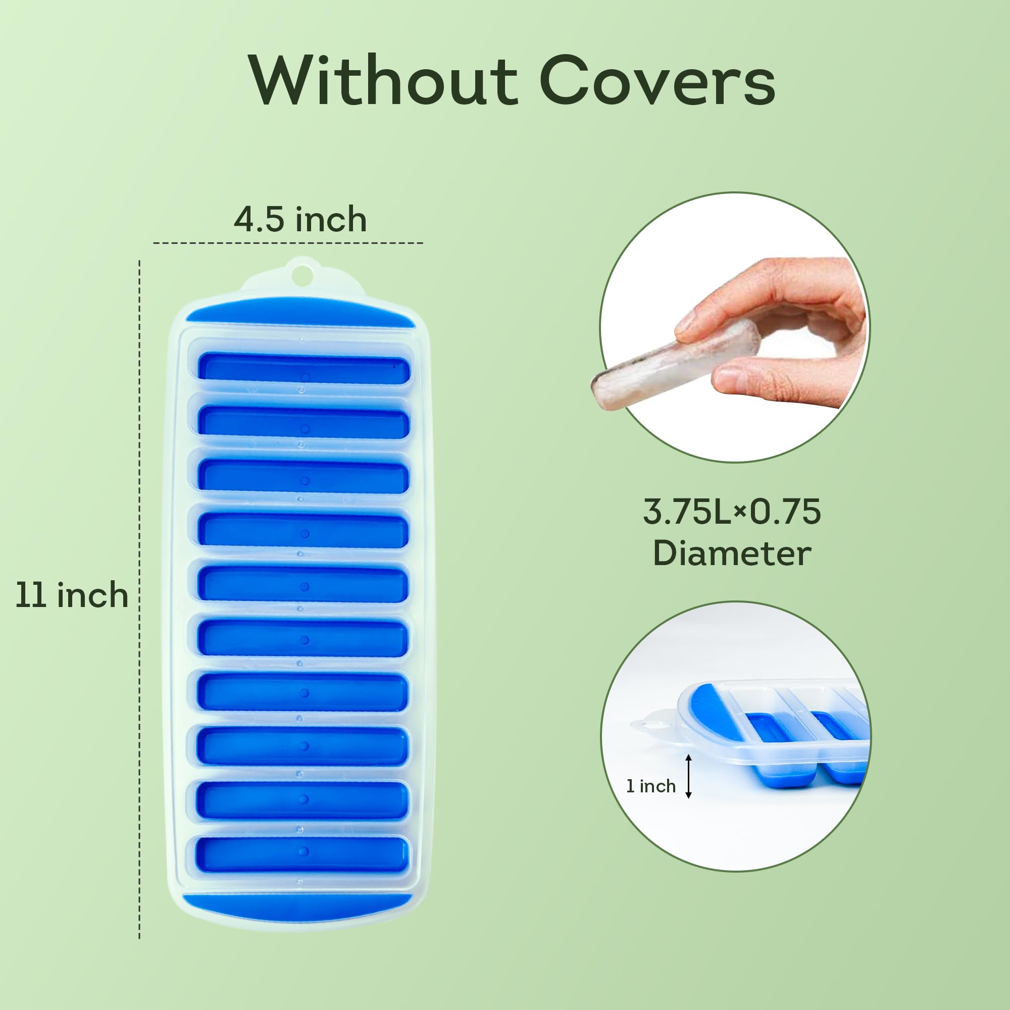 Silicone Ice Cube Tray, BPA-Free, Ideal for Water Bottles & Sports Bottles, Flexible & Stackable Design for Quick Release, Ice Cube Trays for Freezer(11.6