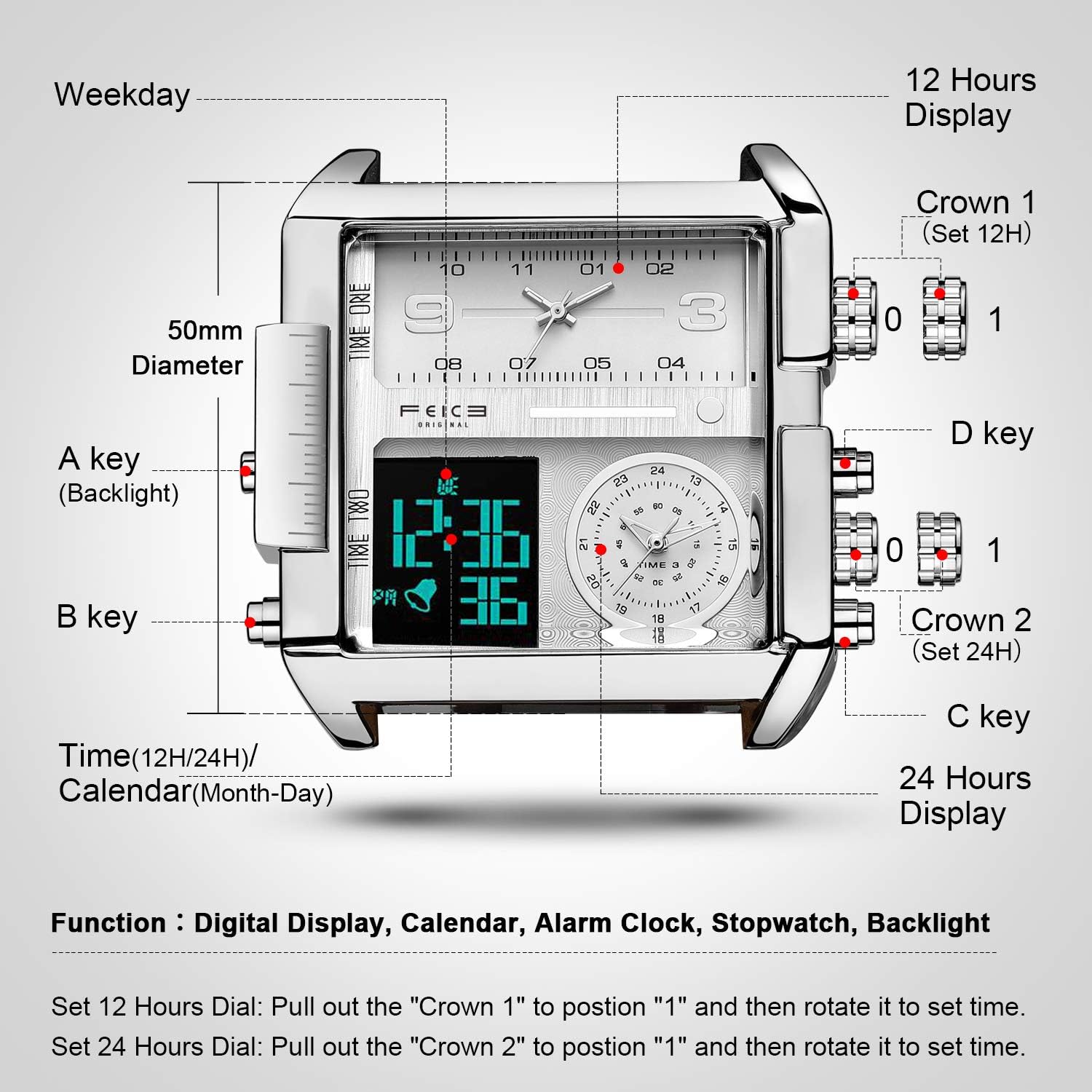 FK030 Multi Function Watch For Men