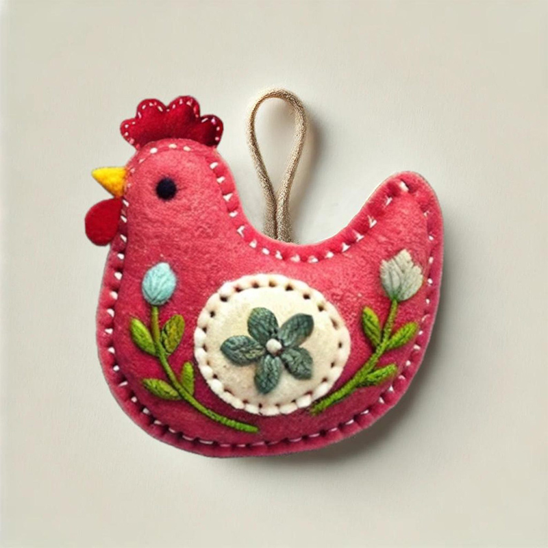 Felt Easter Hen Ornaments