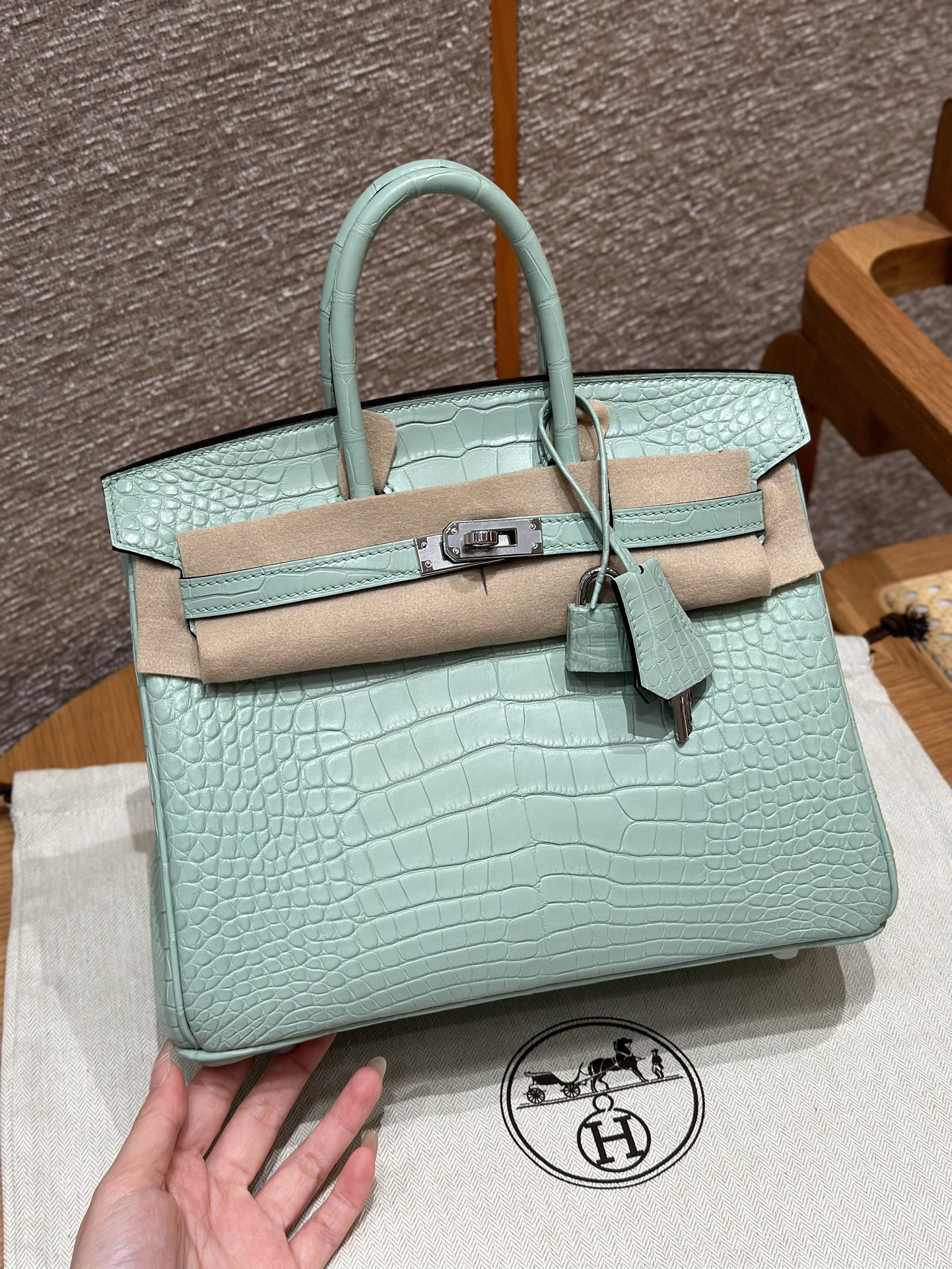Hermes Birkin 6W Menthe Handbag (Handmade to Order)
