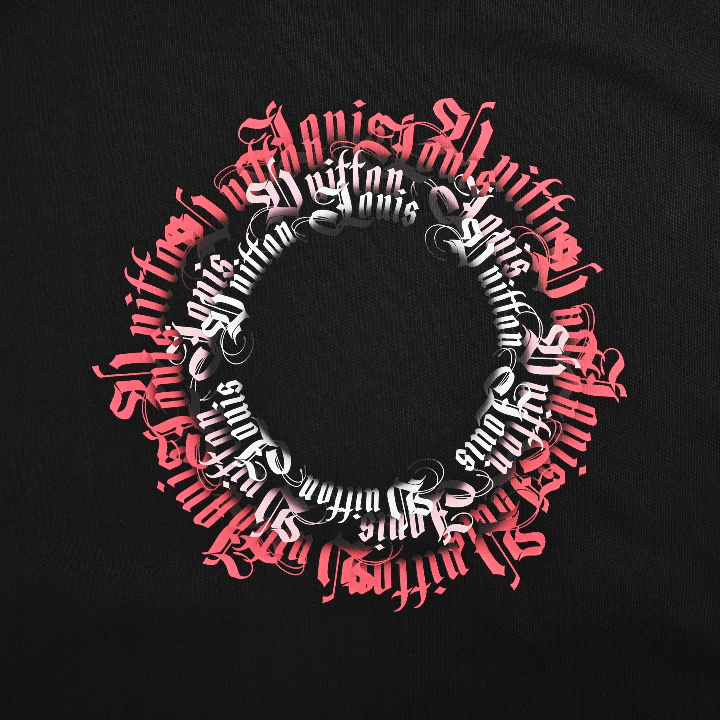 Louis Vuitton 25ss circle lettering print short-sleeved shirt