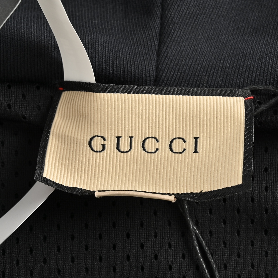 Gucci 24Fw monogram patchwork zip-up hooded jacket
