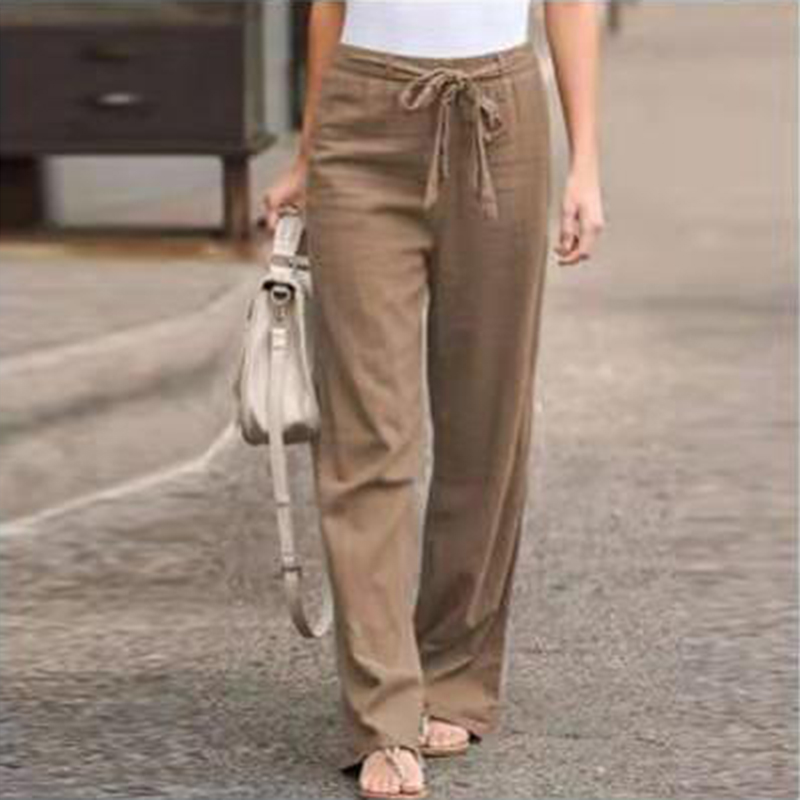 Casual Solid Color Pocket Loose Pants