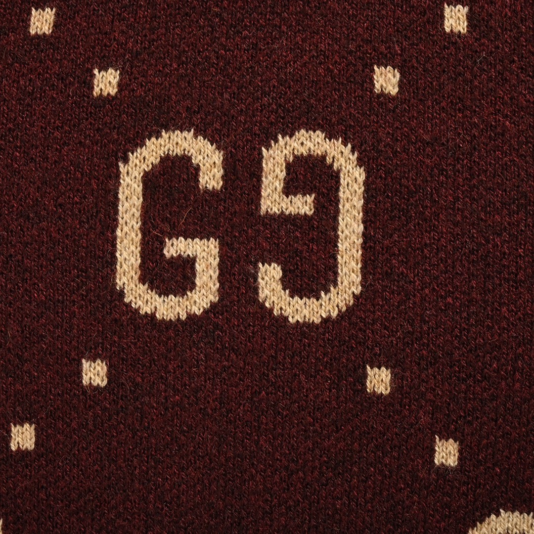 Gucci 24Fw Women's Allover Double G Jacquard Crew Neck Cardigan Sweater