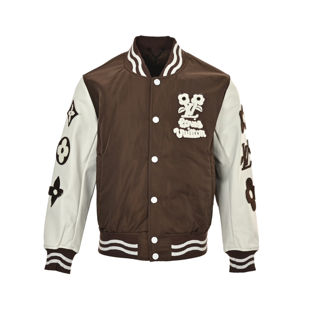 Louis Vuitton 24Fw Tyler collaboration floral towel embroidered baseball jacket