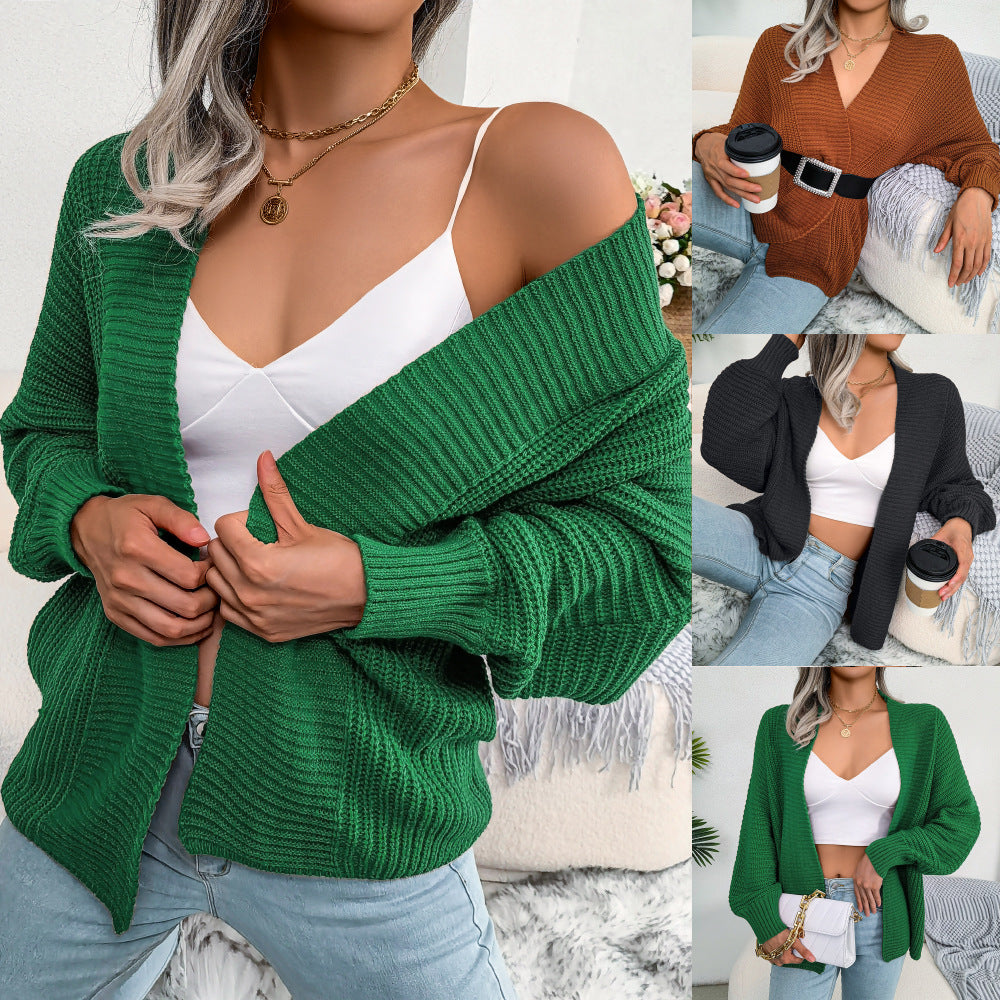 Batwing Long Sleeves Loose Cardigan Sweater Coat