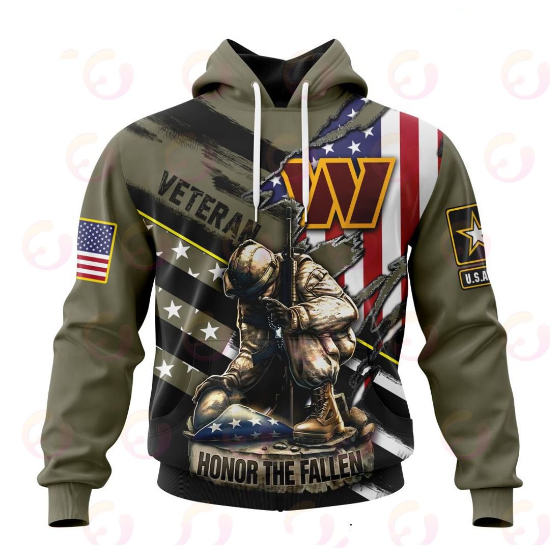 WASHINGTON 3D HOODIE VETERANS