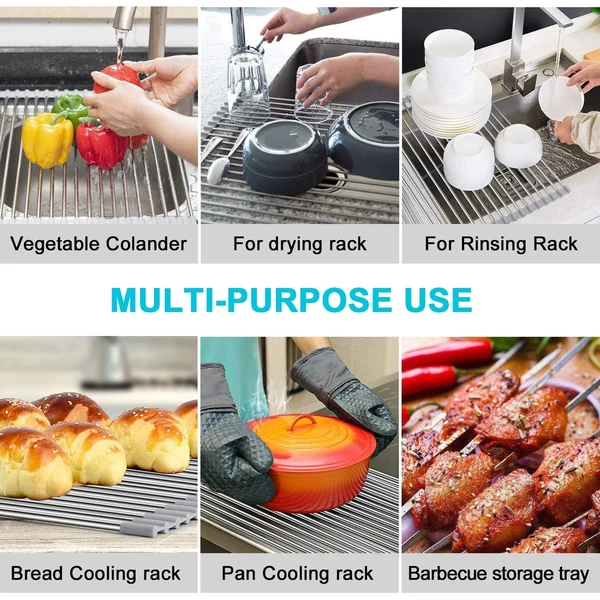 (🔥Hot Sale- SAVE 48% OFF) Portable Stainless Steel Rolling Rack