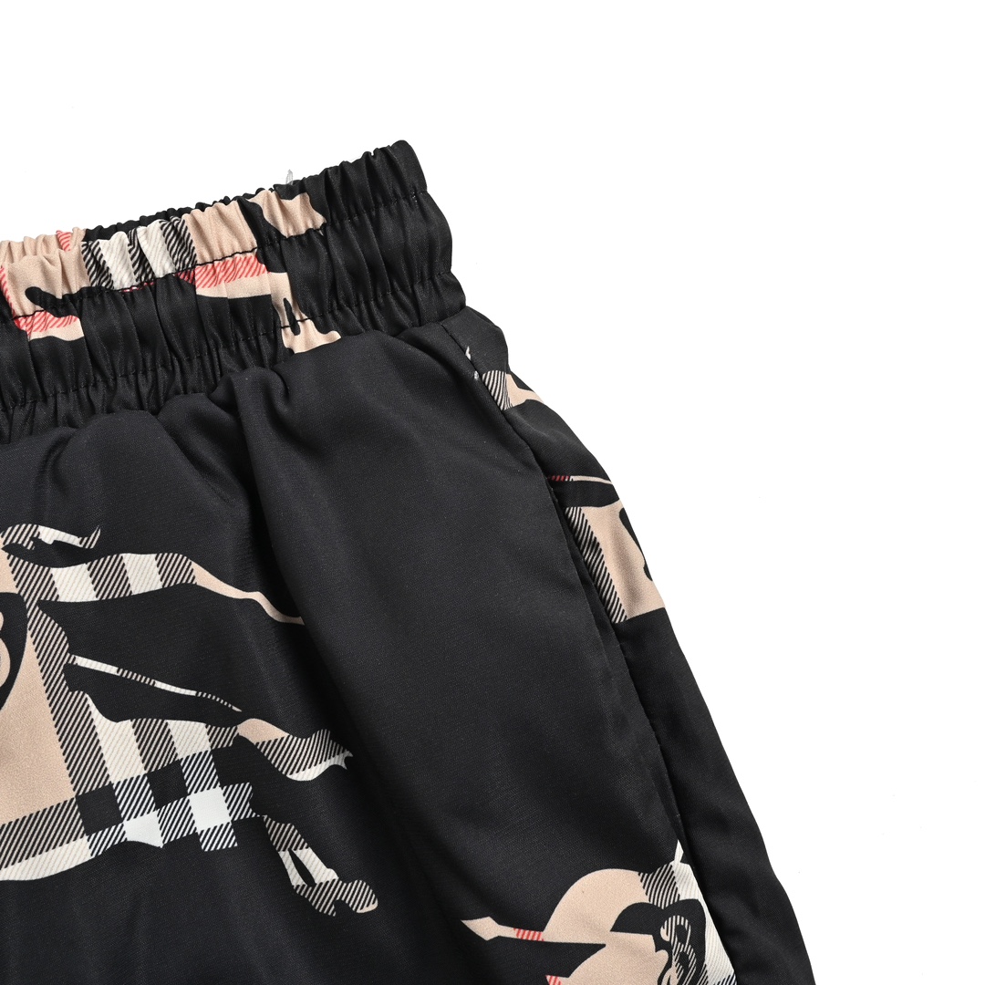 Burberry 24ss check horse beach shorts