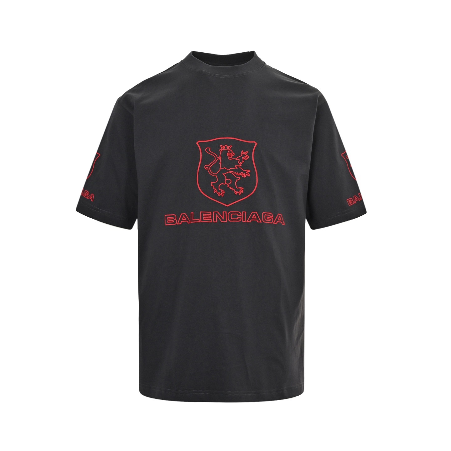 Balenciaga 25ss LION CLUB embroidered logo short-sleeved shirt