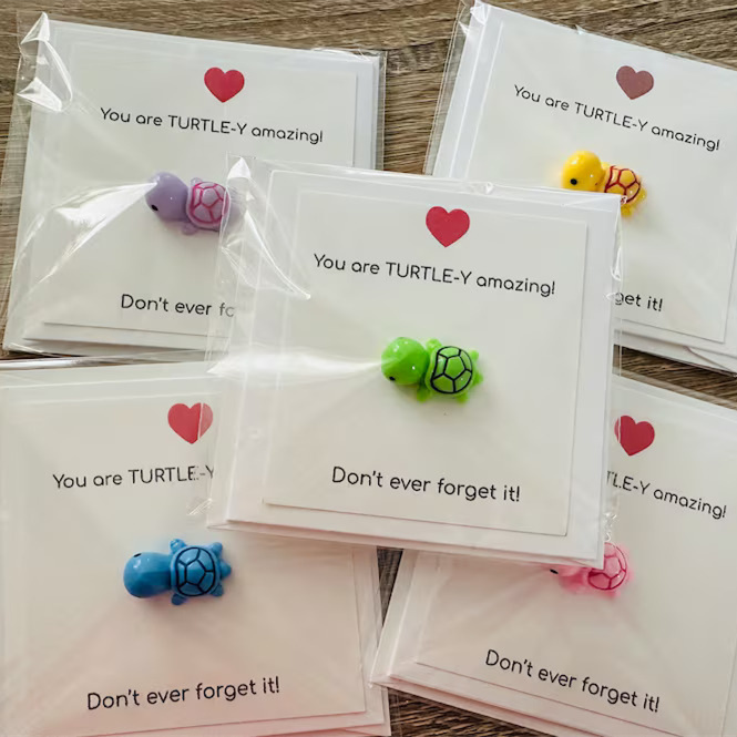 You're TURTLE-Y Amazing Motivational/ Thank You/ Friendship mini card and envelope with detachable turtle charm gift.
