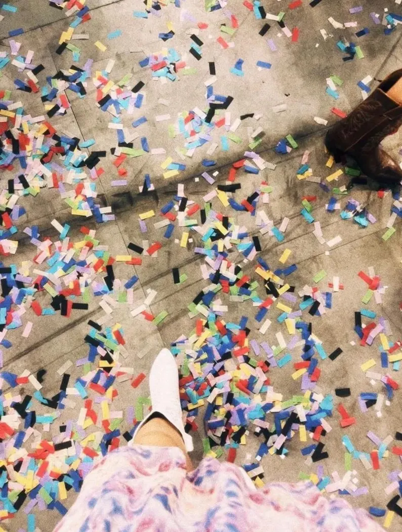 necklace with real confetti collected at Taylor Swift's Eras tour