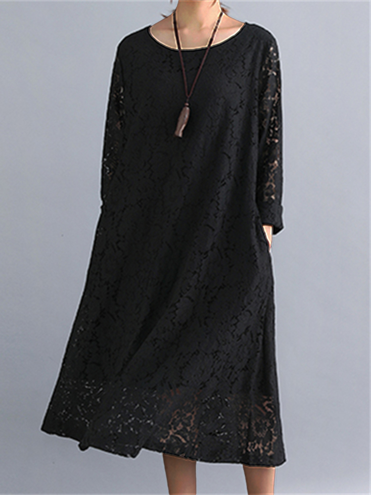 Floral Lace Flowy Oversize Maxi Dress