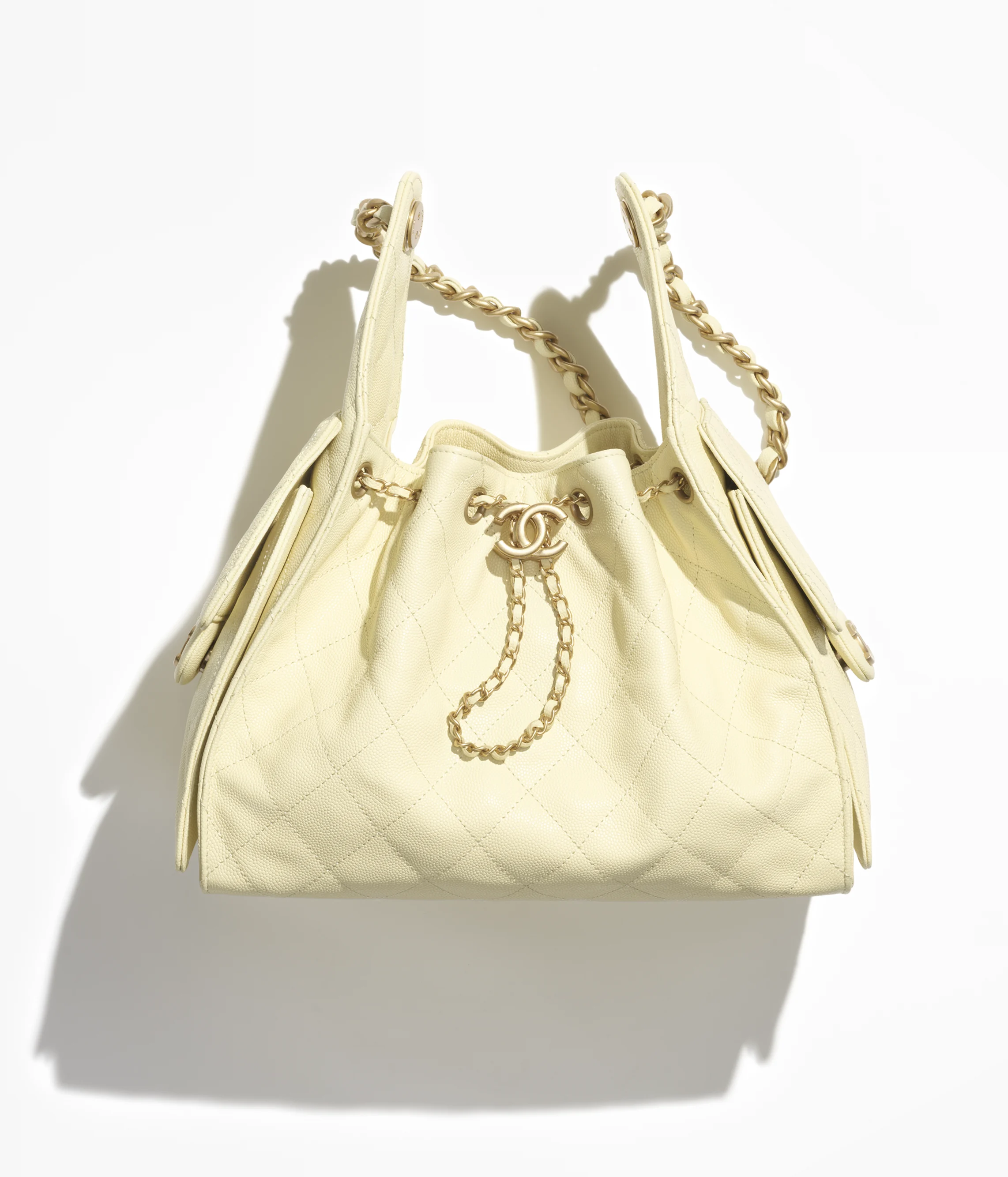 Chanel Small 25 Grained Calfskin & Gold-Tone Metal Light Yellow AS5293-B20304-NAGEQ