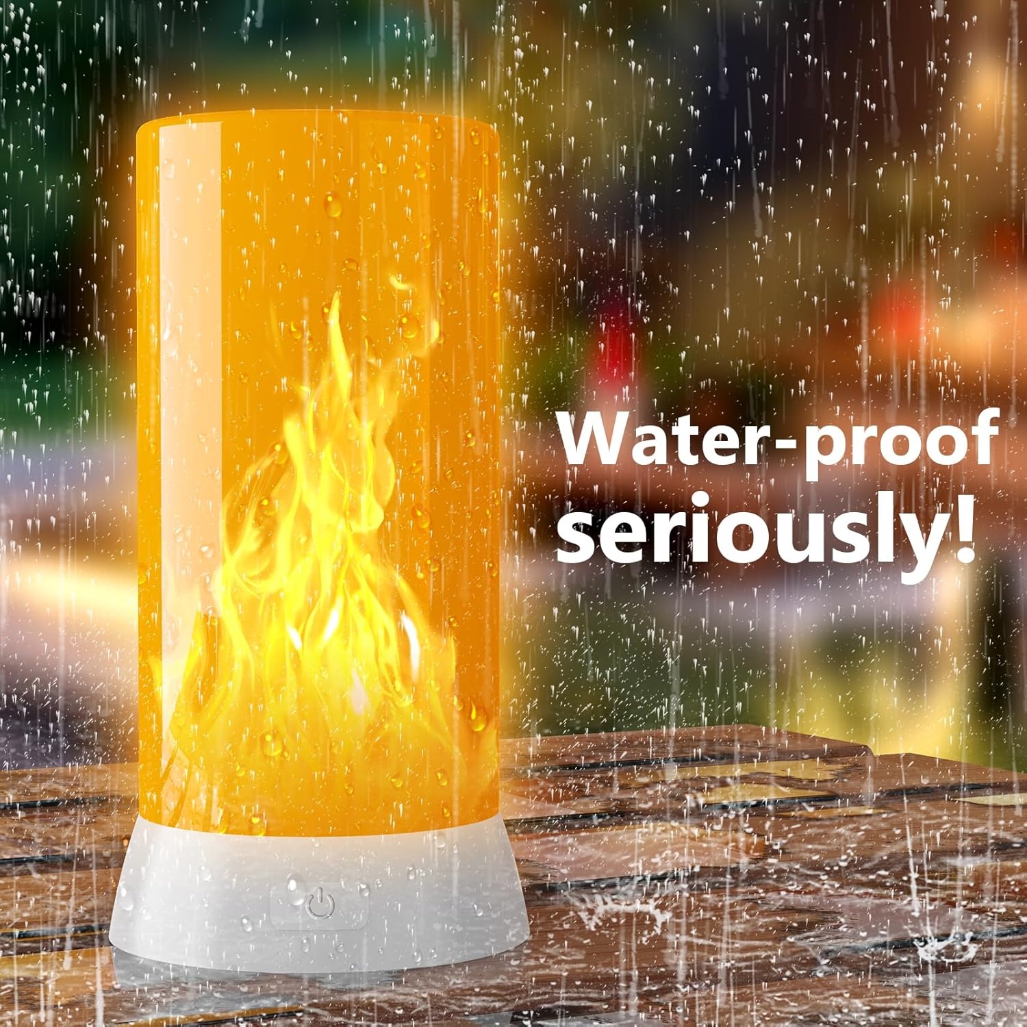 🔥LED Flame Effect Flickering Light, USB Rechargeable, 4 Mode Lights, Wireless Remote & Timer