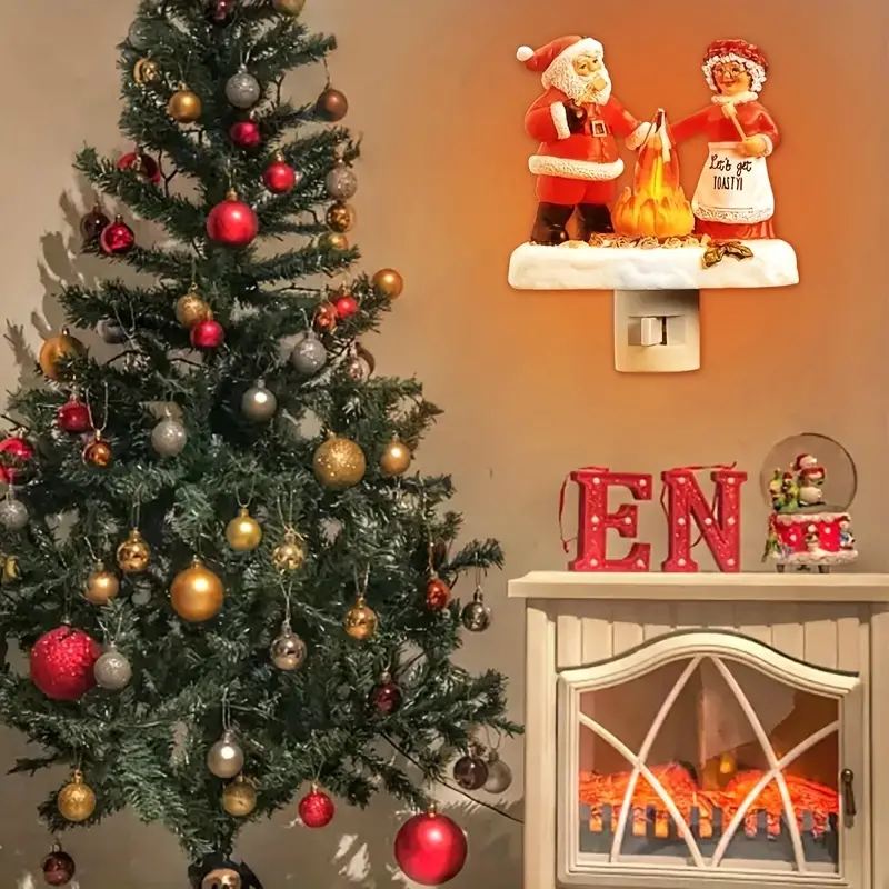 🎅🔥Christmas Santa and Mrs. Claus Campfire Nightlight-Buy 2 Packages Free Shipping