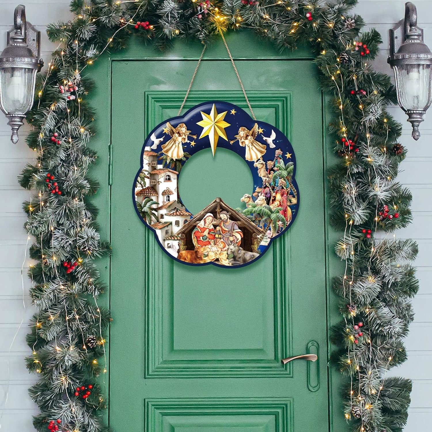 🎄Early Christmas Sale - 50% OFF🔥Christmas Christian Wooden Wreath