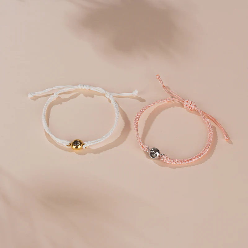 Personalized Braided Rope Photo Projection Bracelet Sweet Cool Gift