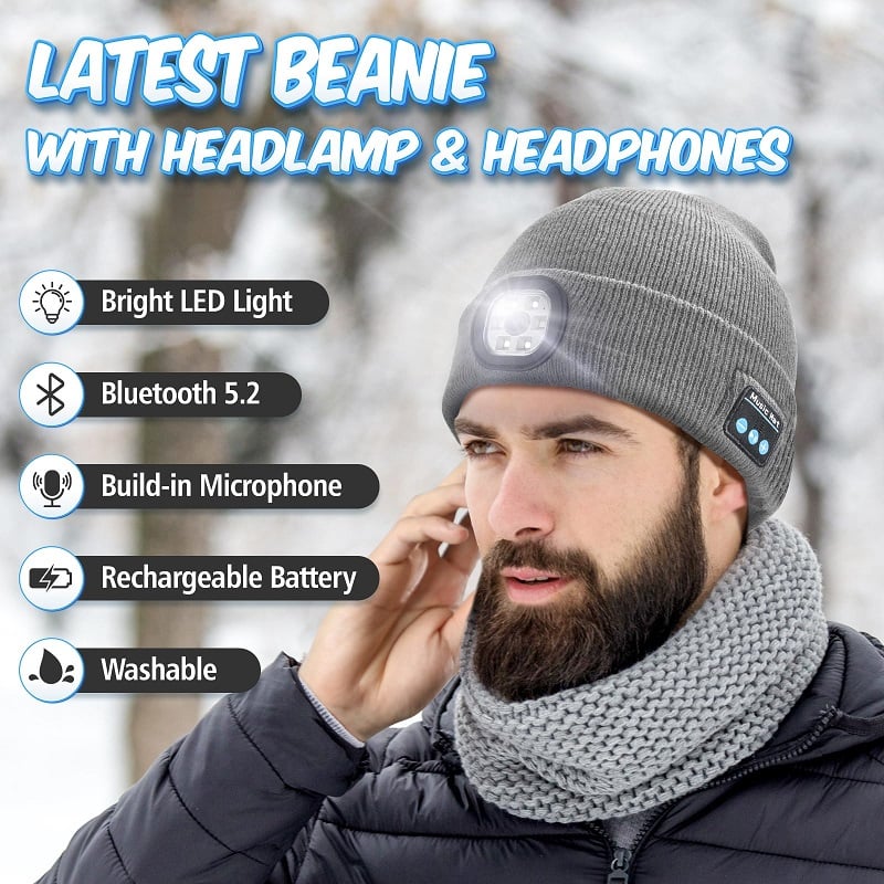 🔥CHRISTMAS ON SALE🔥Bluetooth Hat with LED Lamp - Cool Gadgets For Men