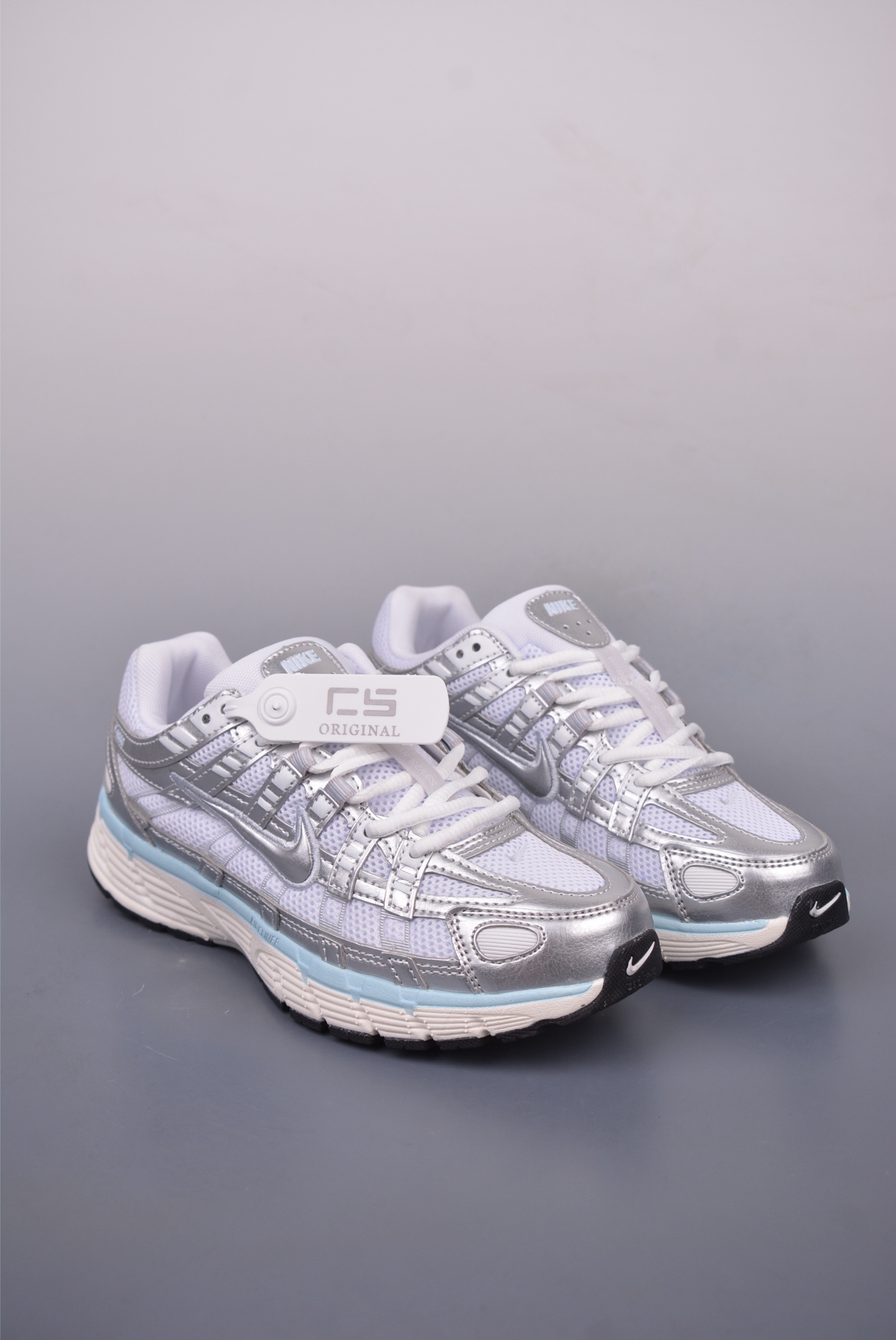 Nike Initiator Running Shoes Metallic Silver White Blue BV1021-106