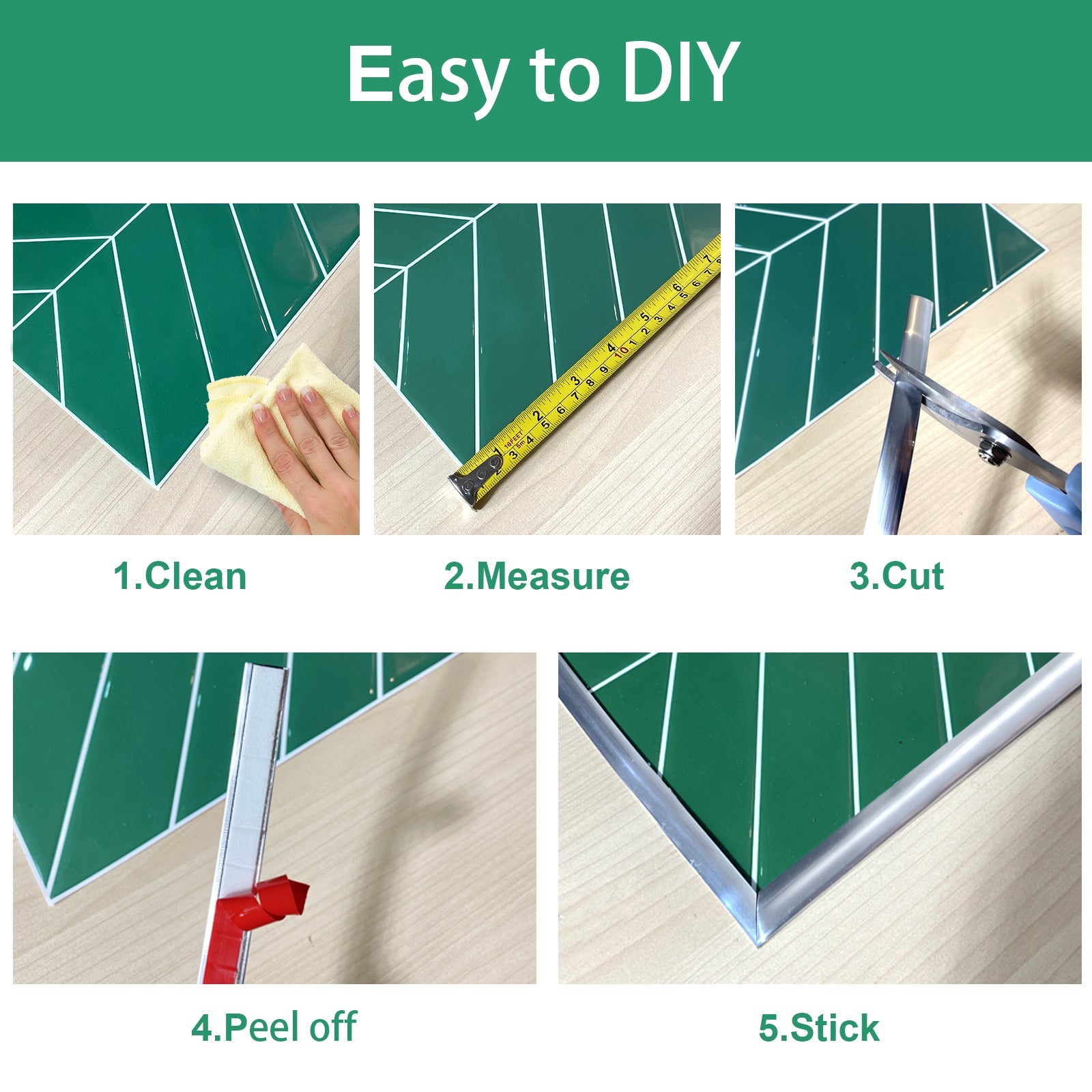 10 Feet Silver Peel and Stick Tile Edge Trim Roll Pack