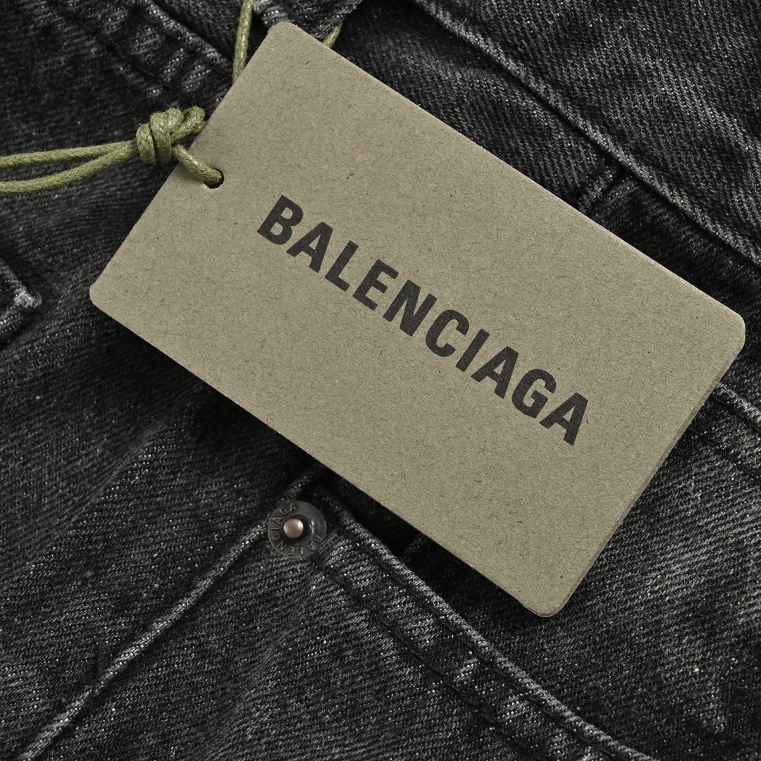 Balenciaga washed black loose wide-leg jeans