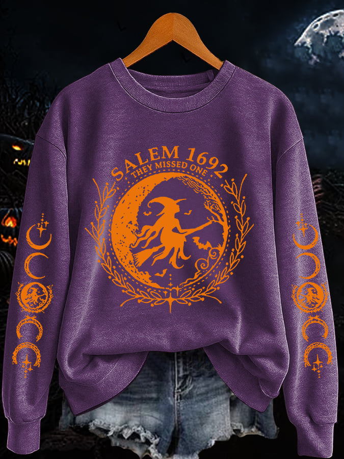🔥Buy 3 Get 10% Off🔥Women's Halloween 1692 They Missed One Luminous Material Printed Casual Sweatshirt
