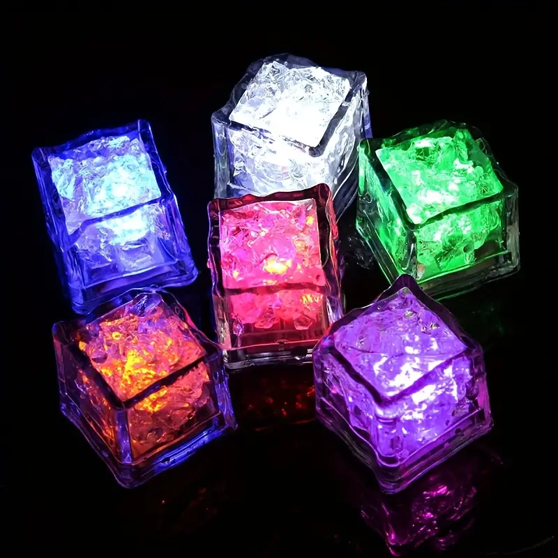🧊🧊Multi-color Flashing LED Illuminated Ice Cubes - (Unique Party Supplies)