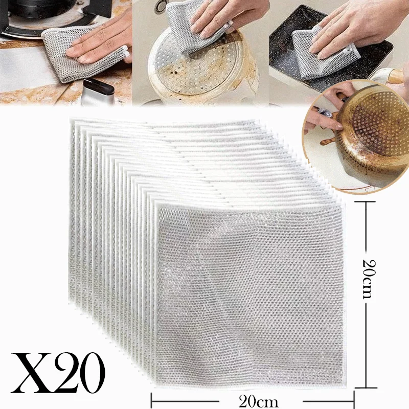 🔥Last Day Promotion 49% OFF🔥Multipurpose Wire Miracle Cleaning Cloths-Buy 20 Get 20 (40 PACK👍EACH JUST $0.99 ONLY TODAY)