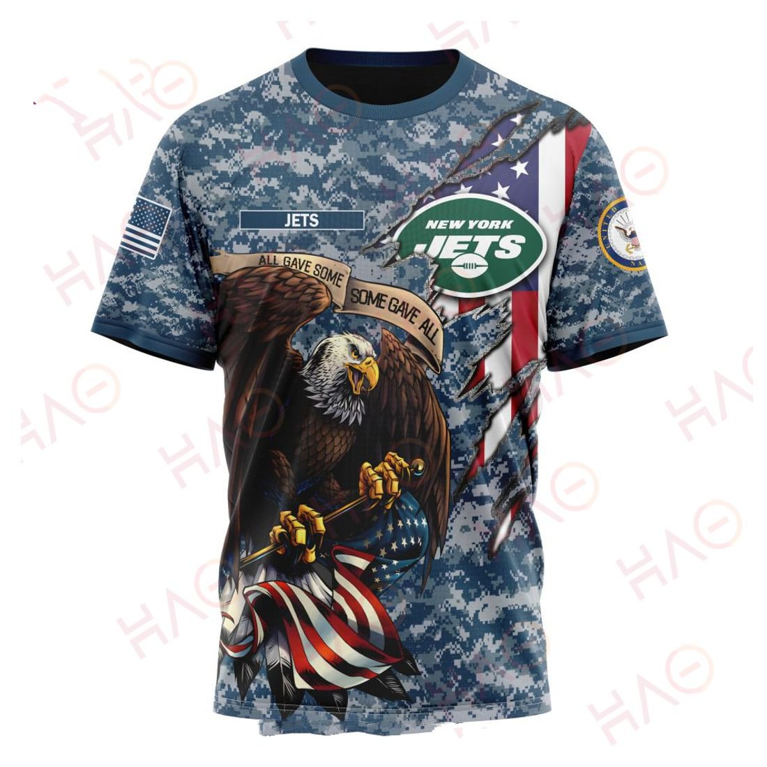 NEW YORK JETS 3D HOODIE US NAVY VETERANS