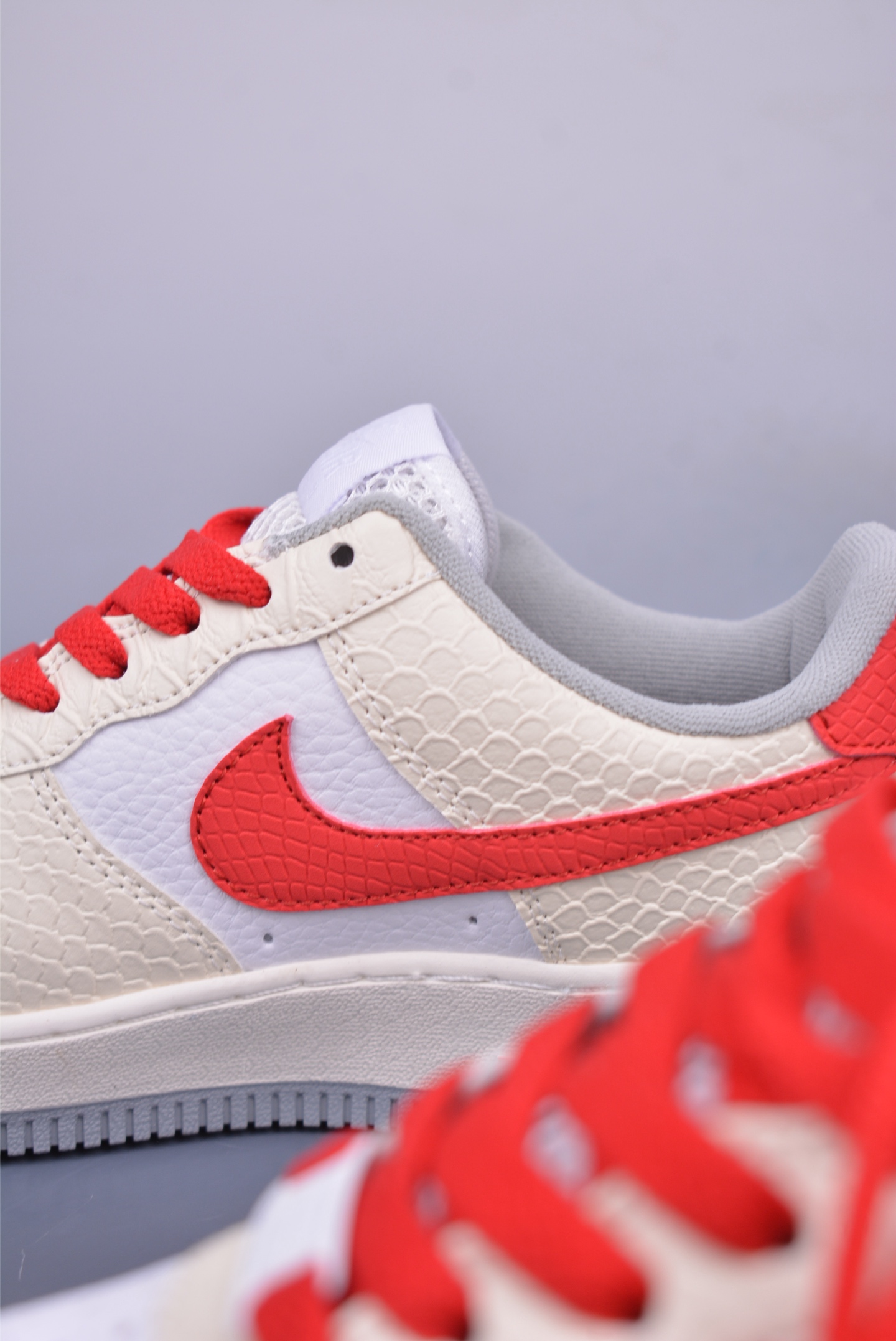 Nike Air Force 1 07 Low Sneakers Off-White and Red Snake Year Limited Edition DX2678-100