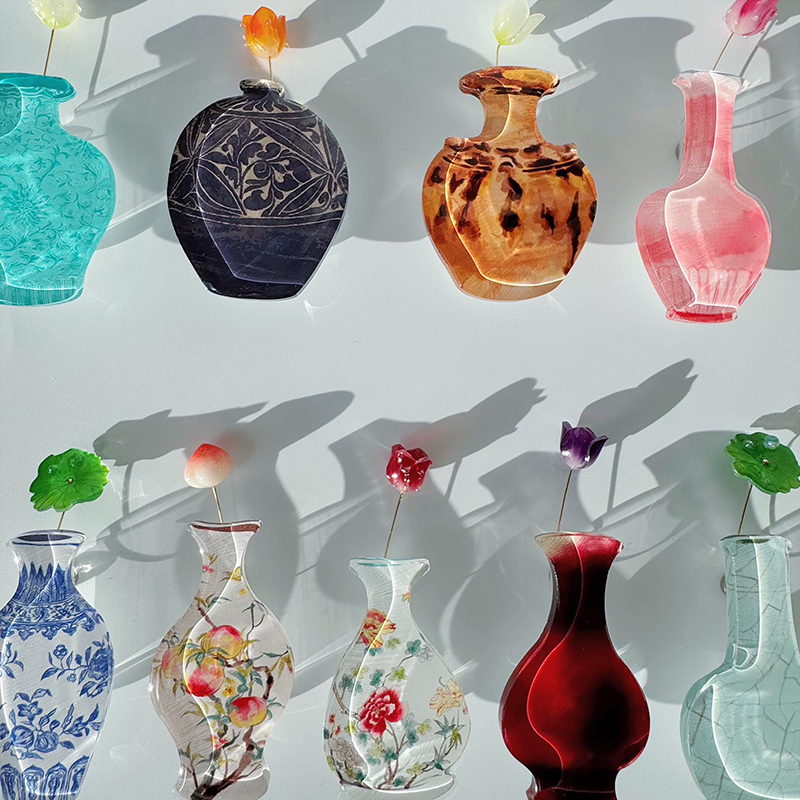 Flower Vase Fridge Magnets