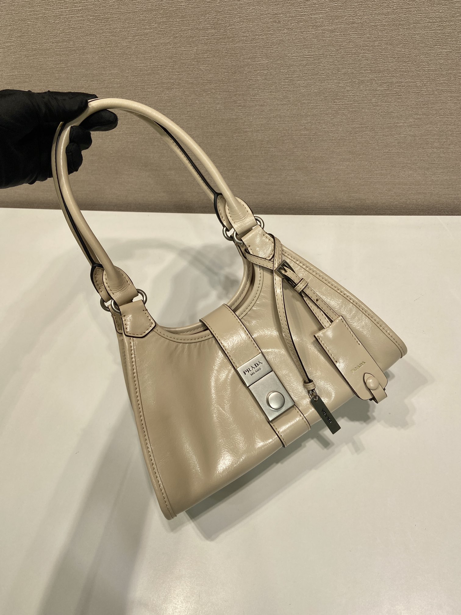 Prada waxed leather mini tote 1BG580