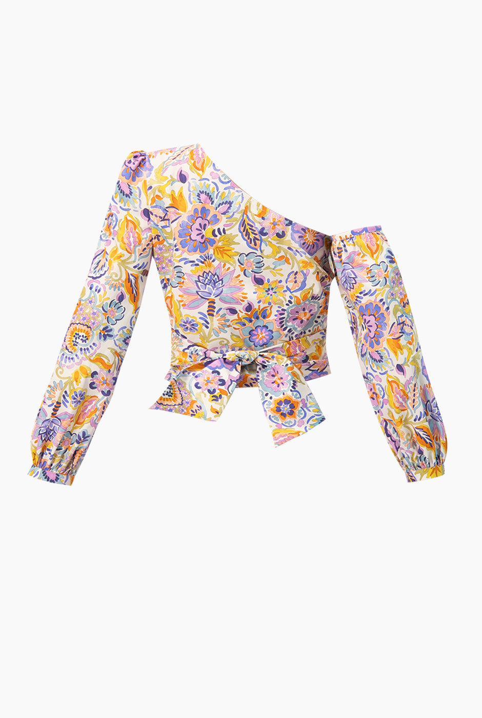 Blusa estampada de un hombro