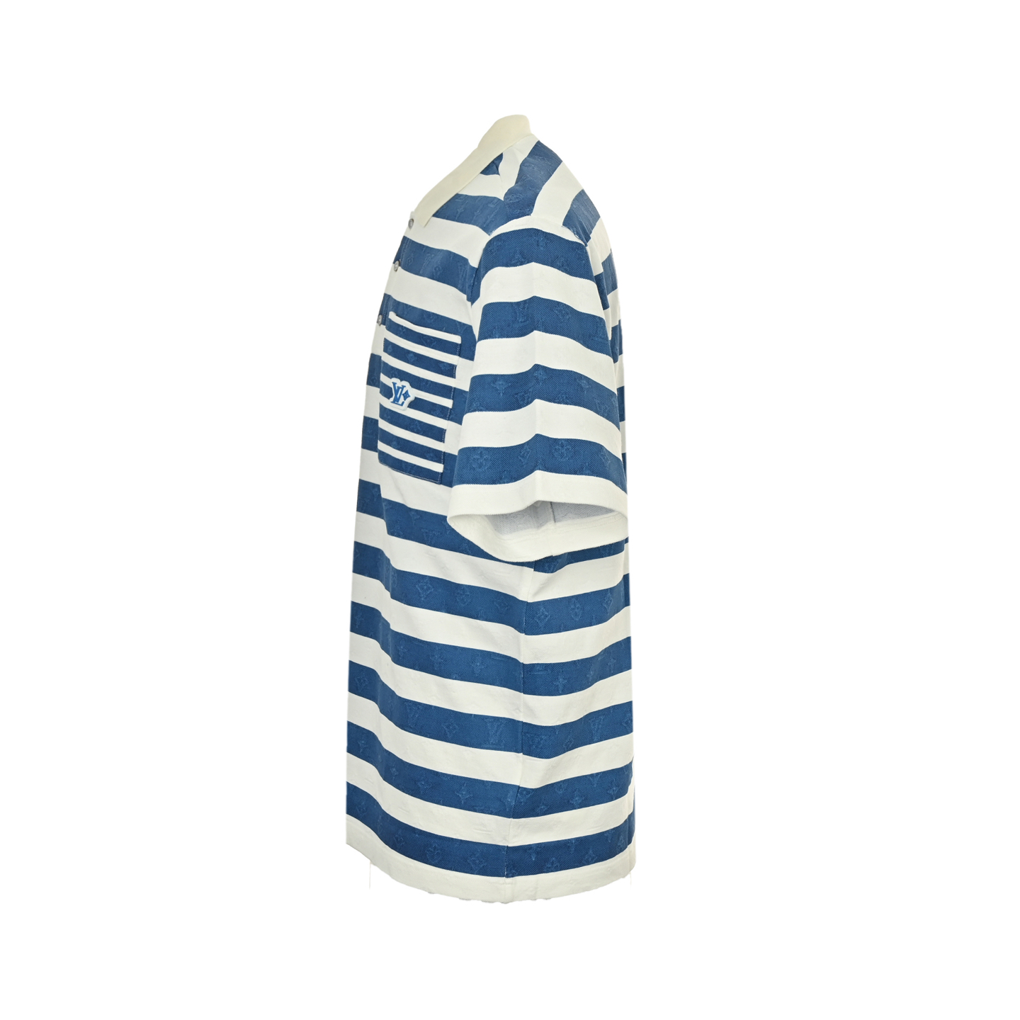 Louis Vuitton 25ss blue striped Polo short-sleeved