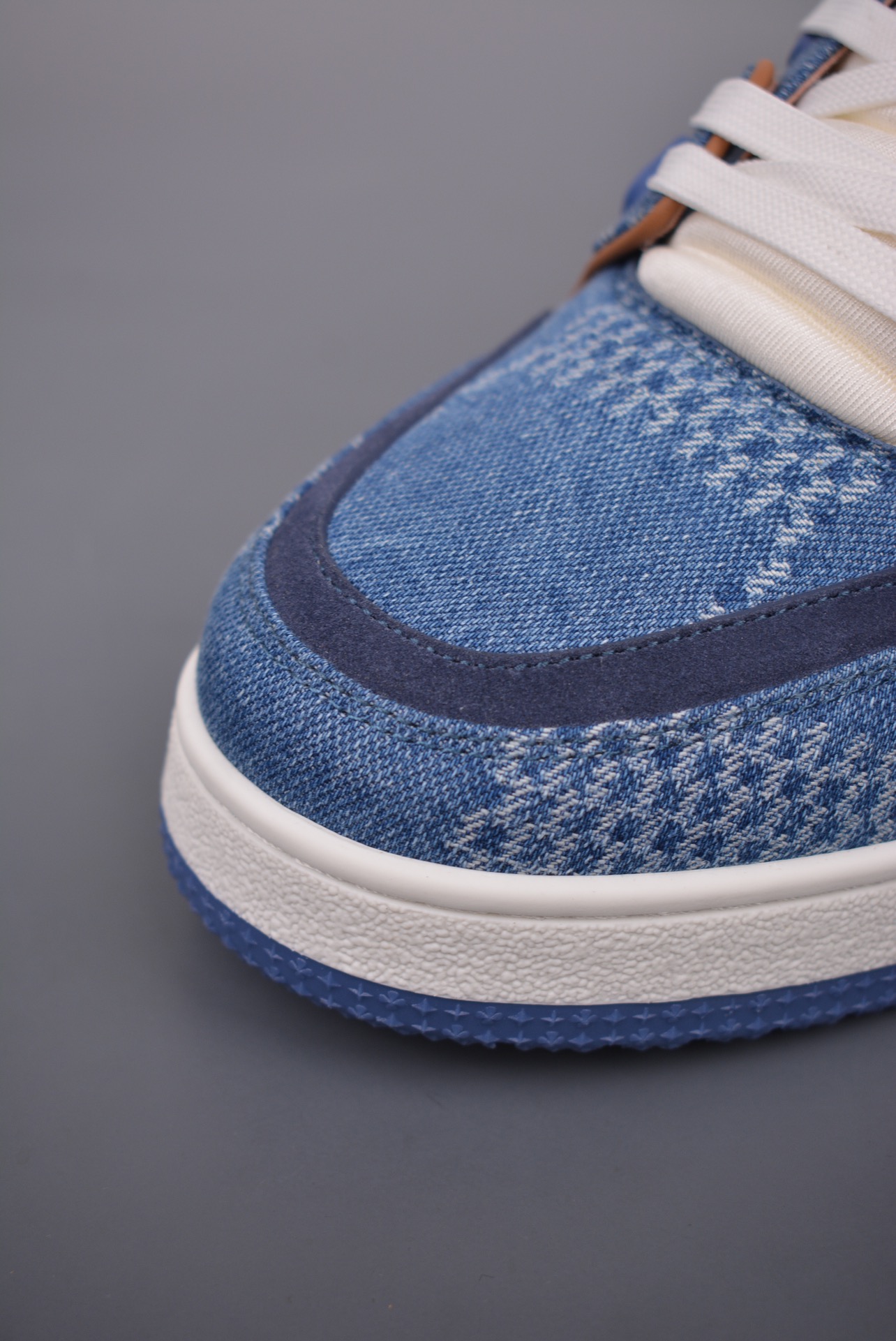 Louis Vuitton Trainer Sneaker Low Denim Blue Plaid 1AD6DJ