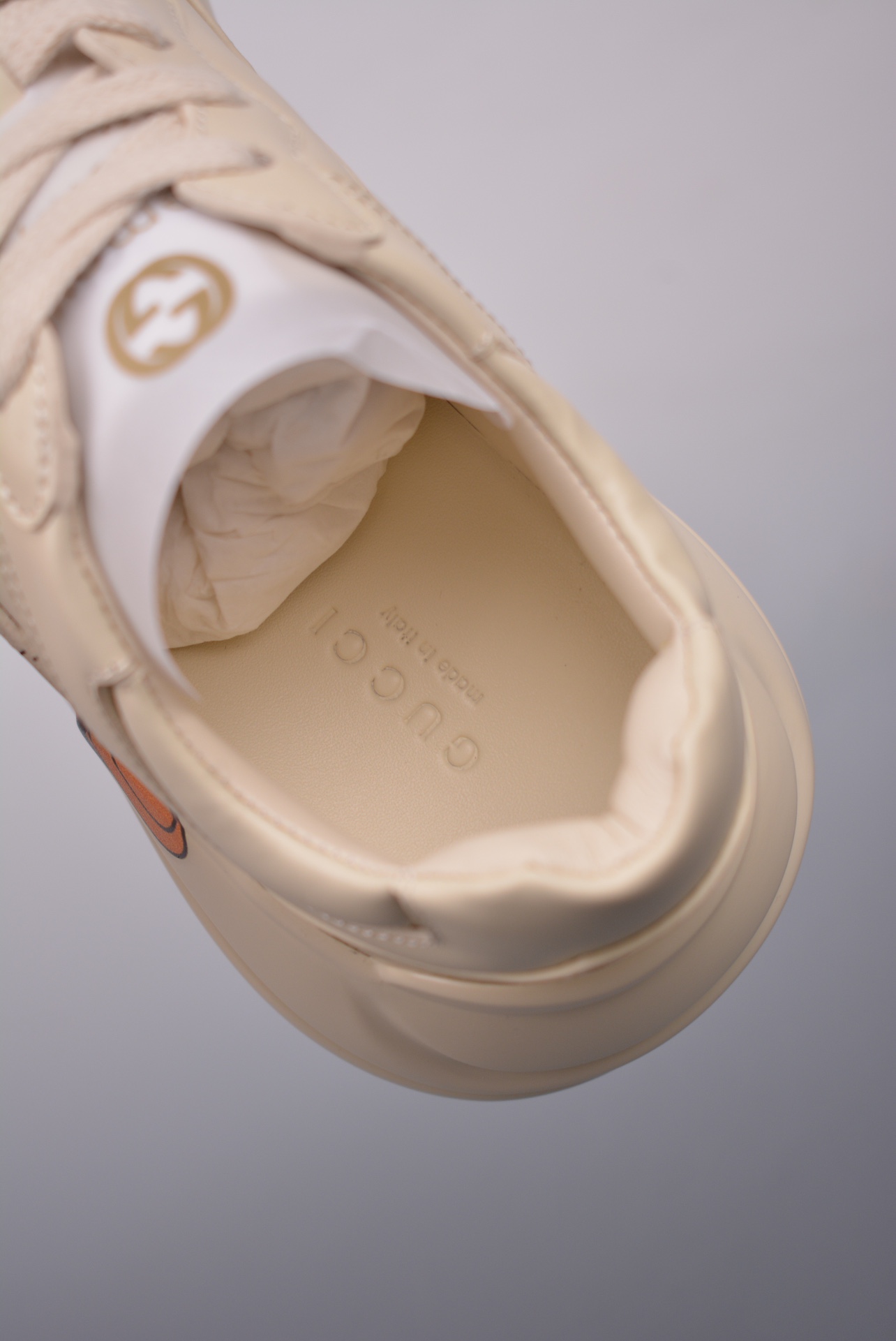 Gucci Ivory Mickey Print Raw Rubber