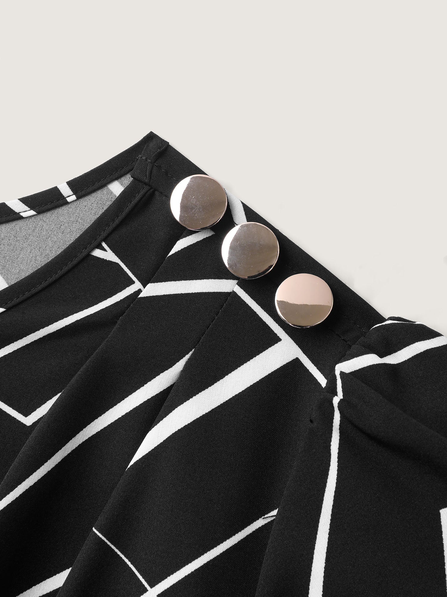 Abstract Detail Button Detail Blouse