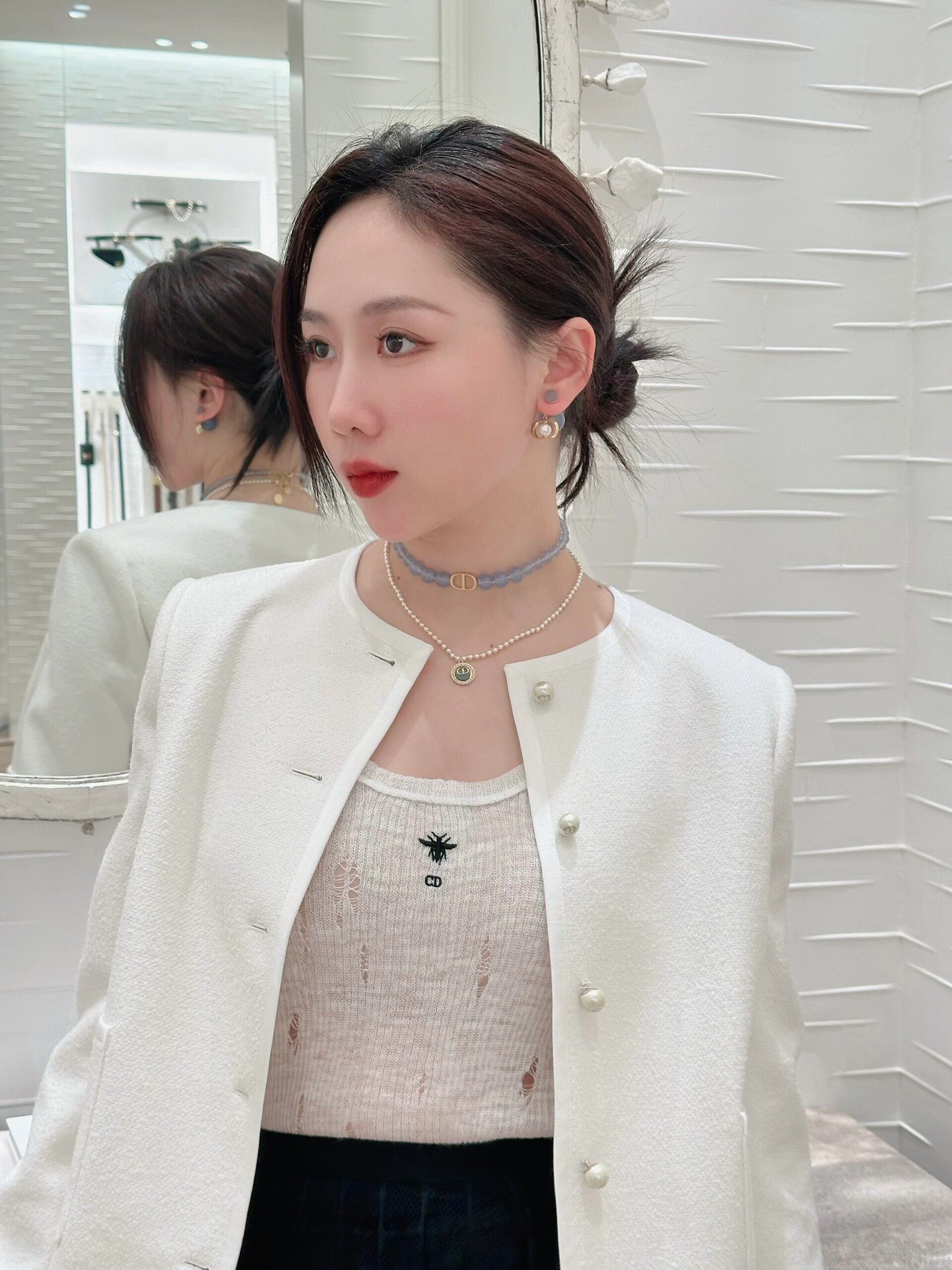 Dior CD pearl earrings