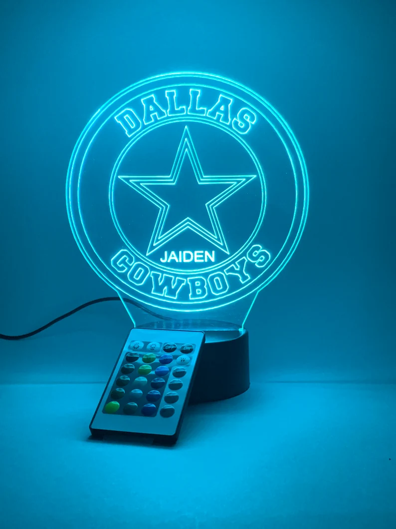 DALLAS COWBOYS 3D LAMP PERSONALIZED