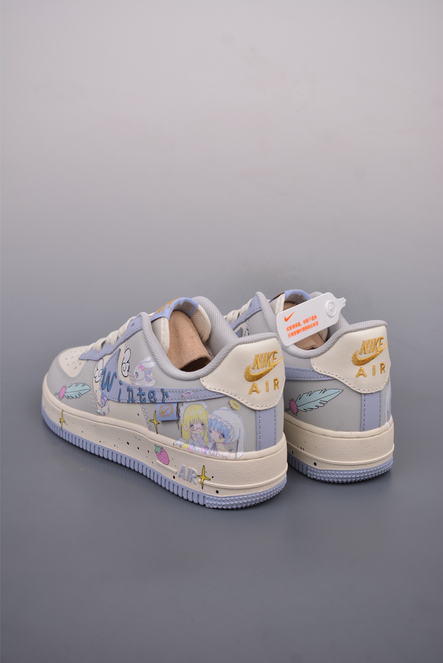 Nike Air Force 1 '07 Low QSGreyLight BlueGold Swoosh DB3301-117
