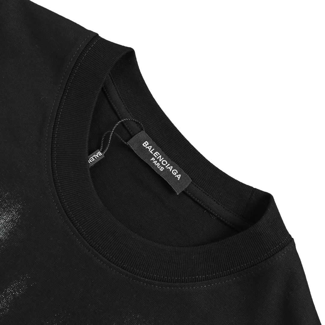 Balenciaga 24ss ink tassel print short sleeve