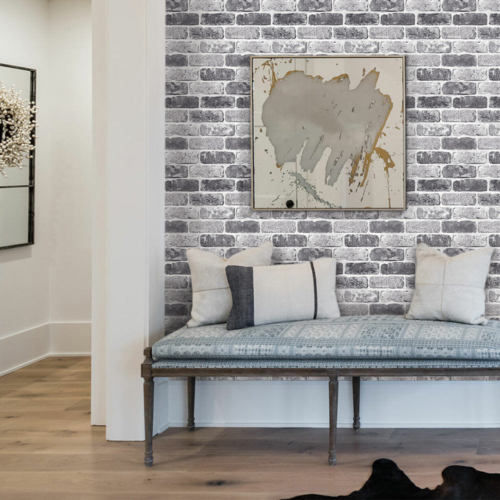 3D Limewashed Brick Peel and Stick Wall Tile