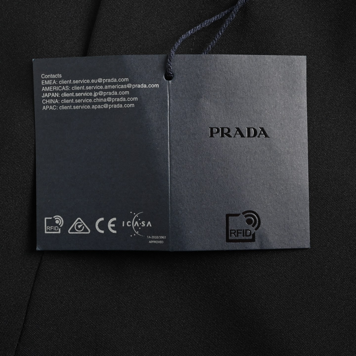 Prada 25ss back pocket triangle logo stretch trousers