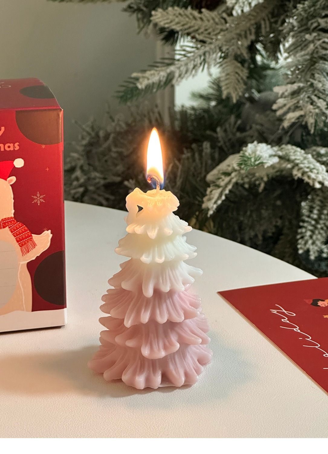 Christmas Atmosphere Desktop Decoration Small Ornaments Christmas Candles Christmas Tree Candlestick Creative Cute Small Gift