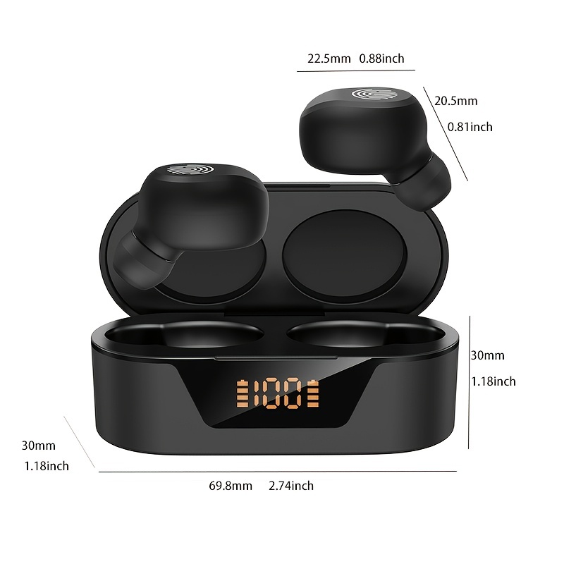 TWS Waterproof Headset Wireless Sport Headset , Mobile Phone Hi Fi Stereo Music With Microphone Noise Reduction Display For Moblie Phone.  Goodlooking Thoughtful Gift For Men/Women/ Girlfriend/Boyfriend/Friend/Birthday Gift