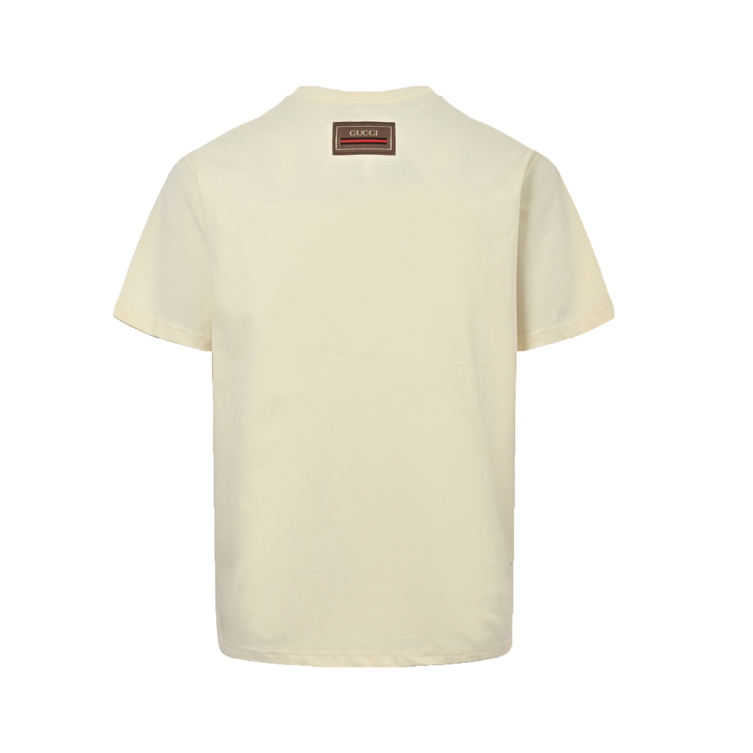 Gucci Rose Gold Logo Embroidered Short Sleeve